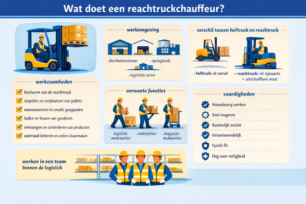 Alles over het beroep reachtruckchauffeur Wat doet een reachtruckchauffeur